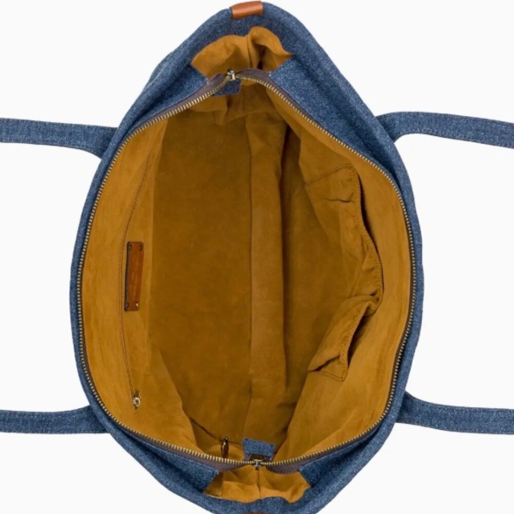 Patricia Nash Viotti Tote with Greek Map Scarf - Washed Woven Denim - NEW - Picture 5 of 8